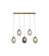 Whirl 5 Light Bar Pendant Lamp Satin Brass Multied Glass 1x E14-3