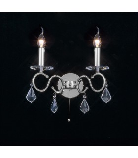 Wall Lamp Switched 2 Candle Light Polished Chrome, Crystal - 2