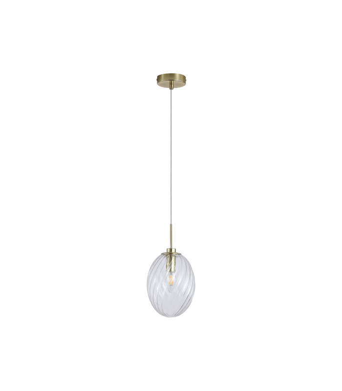 Whirl Pendant Lamp Satin Brass Clear Glass 1x E14-4