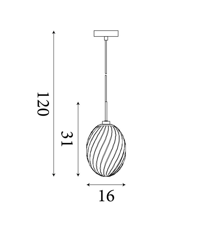 Whirl Pendant Lamp Satin Brass Clear Glass 1x E14-6