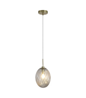 Whirl Pendant Lamp Satin Brass Champagne Glass 1x E14-1