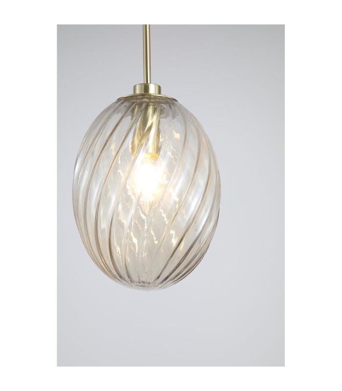Whirl Pendant Lamp Satin Brass Champagne Glass 1x E14-5