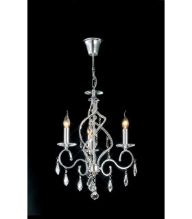 Ceiling Pendant Chandelier 3 Light Polished Chrome, Crystal - 2