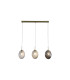 Whirl 3 Light Bar Pendant Lamp Satin Brass Multied Glass 3x E14-3