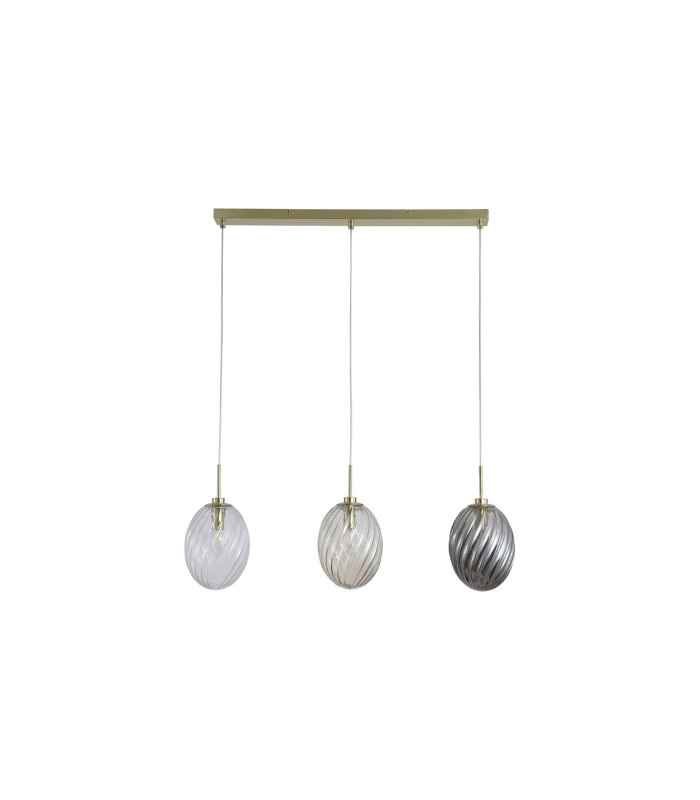 Whirl 3 Light Bar Pendant Lamp Satin Brass Multied Glass 3x E14-4