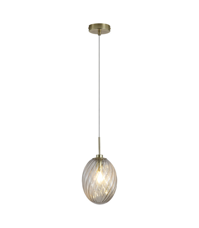 Whirl Pendant Lamp Satin Brass Champagne Glass 1x E14-1