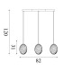 Whirl 3 Light Bar Pendant Lamp Satin Brass Multied Glass 3x E14-6
