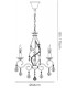 Ceiling Pendant Chandelier 3 Light Polished Chrome, Crystal - 3