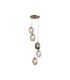 Whirl 5 Light Multi Drop Pendant Lamp Satin Brass