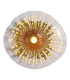 Sunbeam Wall Light Clear & Amber Ribbed Glass 3x G9-1