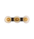 Sunbeam 3 Light Wall Light Clear & Amber Ribbed Glass 7x G9-3