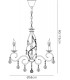 Ceiling Pendant Chandelier 5 Light Polished Chrome, Crystal - 3