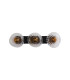 Sunbeam 3 Light Wall Light Clear & Amber Ribbed Glass 7x G9-4