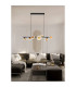 Sunbeam 7 Light Bar Pendant Lamp Clear & Amber Ribbed Glass 1x-2