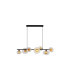 Sunbeam 7 Light Bar Pendant Lamp Clear & Amber Ribbed Glass 1x-3