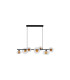 Sunbeam 7 Light Bar Pendant Lamp Clear & Amber Ribbed Glass 1x-4