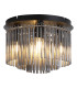 Swizzle 5 Light Flush Ceiling Light Matt Black Smoked Rods 4x E27-1