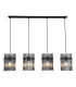 Swizzle 4 Light Bar Pendant Lamp Matt Black Smoked Rods 1x E27-1