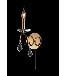 Wall Lamp Switched 1 Candle Light French Gold, Crystal - 2