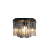 Swizzle 5 Light Flush Ceiling Light Matt Black Smoked Rods 4x E27-3