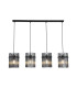 Swizzle 4 Light Bar Pendant Lamp Matt Black Smoked Rods 1x E27-3