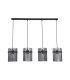 Swizzle 4 Light Bar Pendant Lamp Matt Black Smoked Rods 1x E27-4