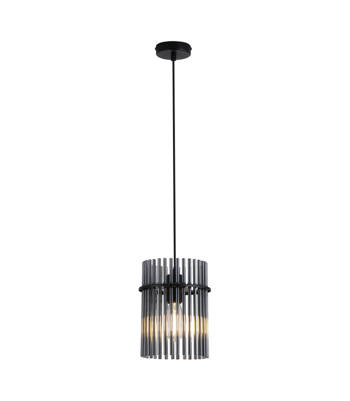 Swizzle Pendant Lamp Matt Black Smoked Rods 1x E27-1