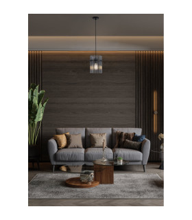 Swizzle Pendant Lamp Matt Black Smoked Rods 1x E27-2