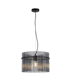 Swizzle Pendant Lamp Matt Black Smoked Rods 1x E27-1