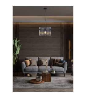 Swizzle Pendant Lamp Matt Black Smoked Rods 1x E27-2