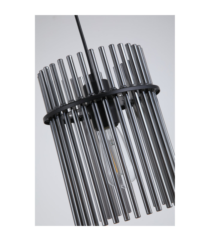 Swizzle Pendant Lamp Matt Black Smoked Rods 1x E27-5