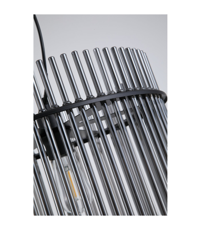 Swizzle Pendant Lamp Matt Black Smoked Rods 1x E27-5