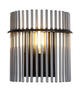 Swizzle Wall Light Matt Black Smoked Rods 5x E14-1