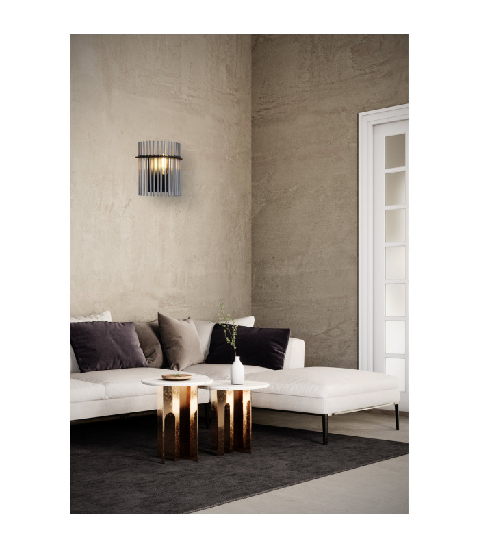 Swizzle Wall Light Matt Black Smoked Rods 5x E14-2