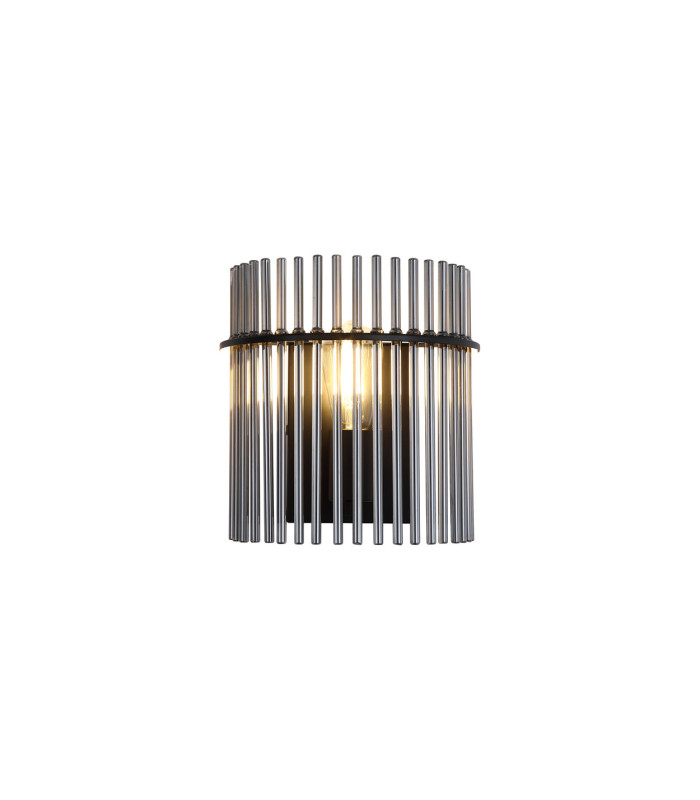 Swizzle Wall Light Matt Black Smoked Rods 5x E14-3