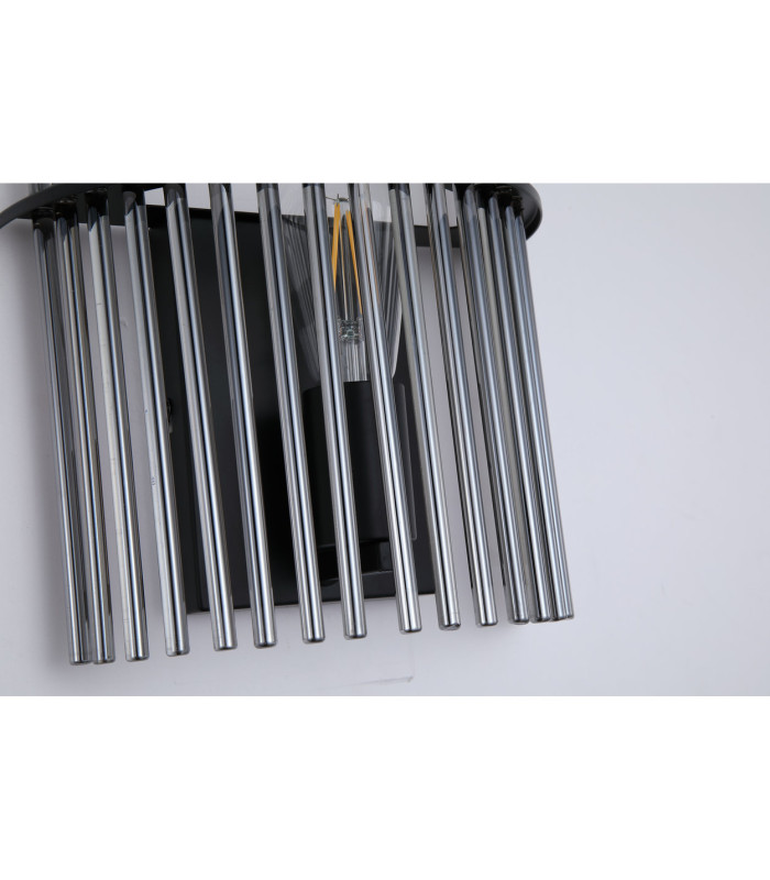 Swizzle Wall Light Matt Black Smoked Rods 5x E14-5