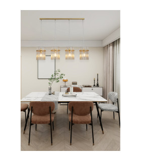 Swizzle 4 Light Bar Pendant Lamp Gold Champagne Rods 1x E27-2