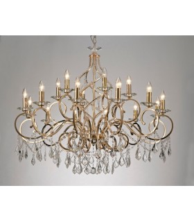 IL30312+6 Ceiling Pendant Chandelier 18 Light E14 French Gold, Crystal - 2