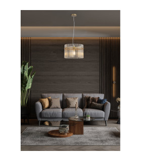 Swizzle Pendant Lamp Gold Champagne Rods 1x E27-2