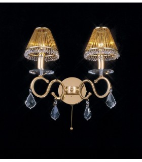 Wall Lamp Switched 2 Candle Light French Gold, Crystal - 2