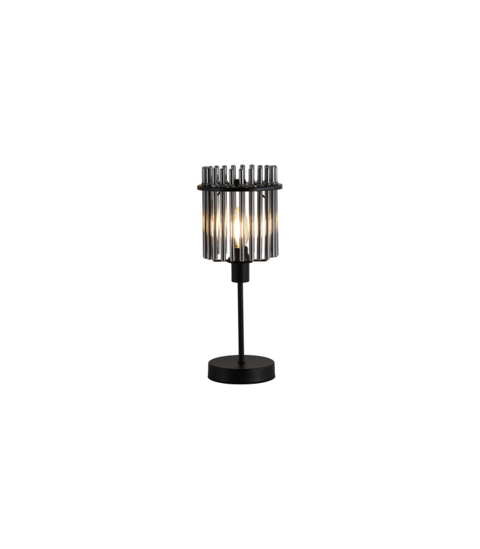 Swizzle Table Lamp Matt Black Smoked Rods 1x E27-3