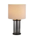 Swizzle Table Lamp Matt Black & White Shade 1x E27-1