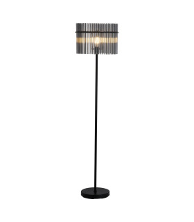 Swizzle Floor Lamp Matt Black Smoked Rods 3x E27-1