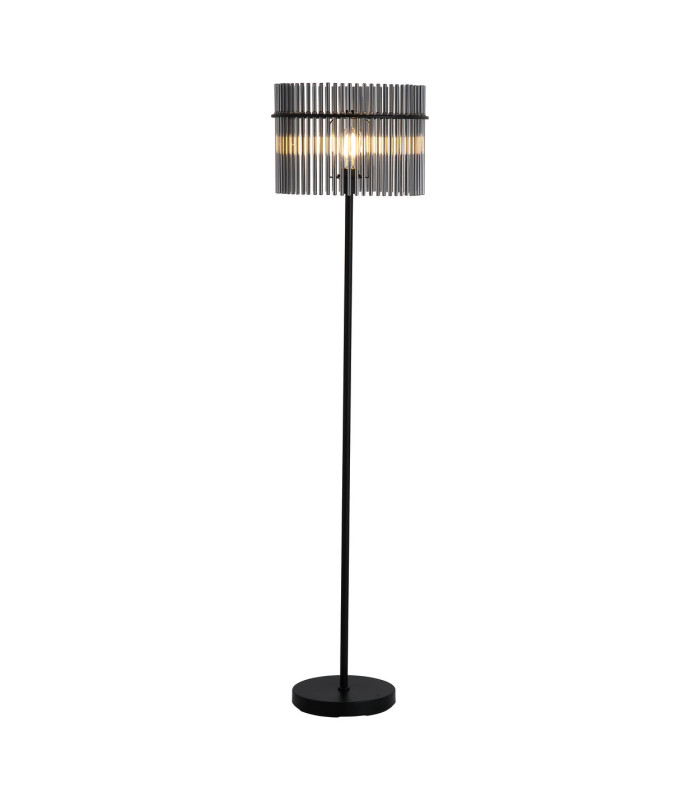 Swizzle Floor Lamp Matt Black Smoked Rods 3x E27-1