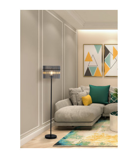 Swizzle Floor Lamp Matt Black Smoked Rods 3x E27-2