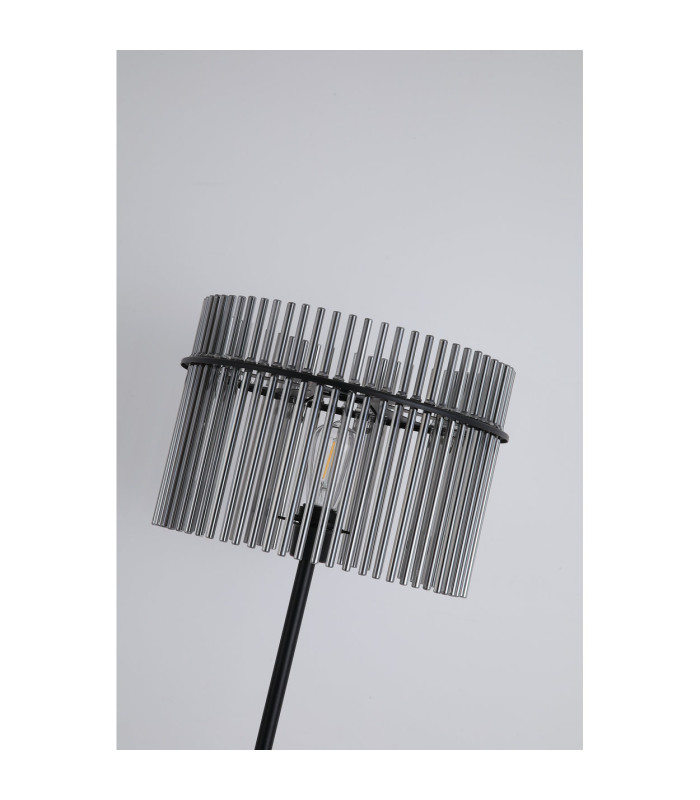 Swizzle Floor Lamp Matt Black Smoked Rods 3x E27-5