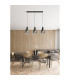 Sweden 3 Light Bar Pendant Lamp Black & Smoked Ombre Glass 3x E27-2