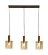 Sweden 3 Light Bar Pendant Lamp Mocha & Amber Glass 1x E27-1