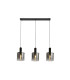 Sweden 3 Light Bar Pendant Lamp Black & Smoked Ombre Glass 3x E27-3