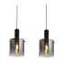 Sweden 3 Light Bar Pendant Lamp Black & Smoked Ombre Glass 3x E27-5